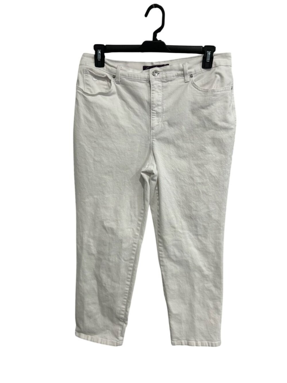 Gloria Vanderbilt 16S White Cropped Jeans Cotton Blend Stretch Minimalist Neutra